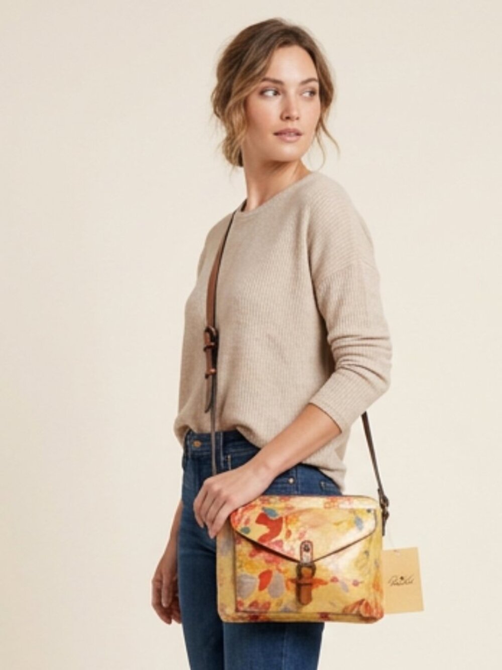 NWT Patricia Nash Avellino Crossbody Spring Multi Floral Leather Organizer Bag